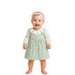 Sweet Spring Floral Pinafore Dress Set with Embroidered Peter Pan Collar Top