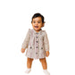 Cute Striped Long Sleeve Baby Dress with Ruffle Shoulders & Front Pockets