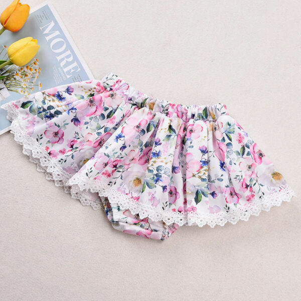 White Sleeveless Floral Top and Skirt Set - Image 5